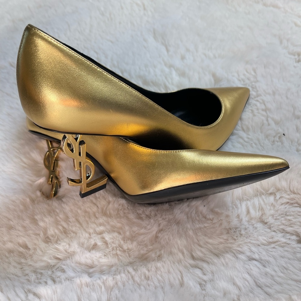 Saint Laurent Metallic Gold Heels